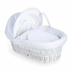 Clair De Lune Moses Baskets & Stands Cotton Dream White Wicker Moses Basket