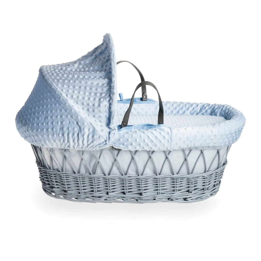 Clair De Lune Dimple Grey Wicker Moses Basket Moses Baskets & Stands