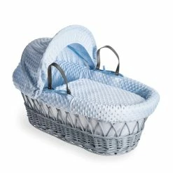 Clair De Lune Dimple Grey Wicker Moses Basket Moses Baskets & Stands