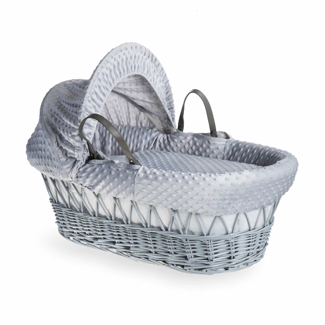 Clair De Lune Dimple Grey Wicker Moses Basket Moses Baskets & Stands