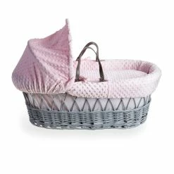 Clair De Lune Dimple Grey Wicker Moses Basket Moses Baskets & Stands