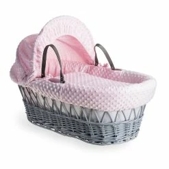 Clair De Lune Dimple Grey Wicker Moses Basket Moses Baskets & Stands