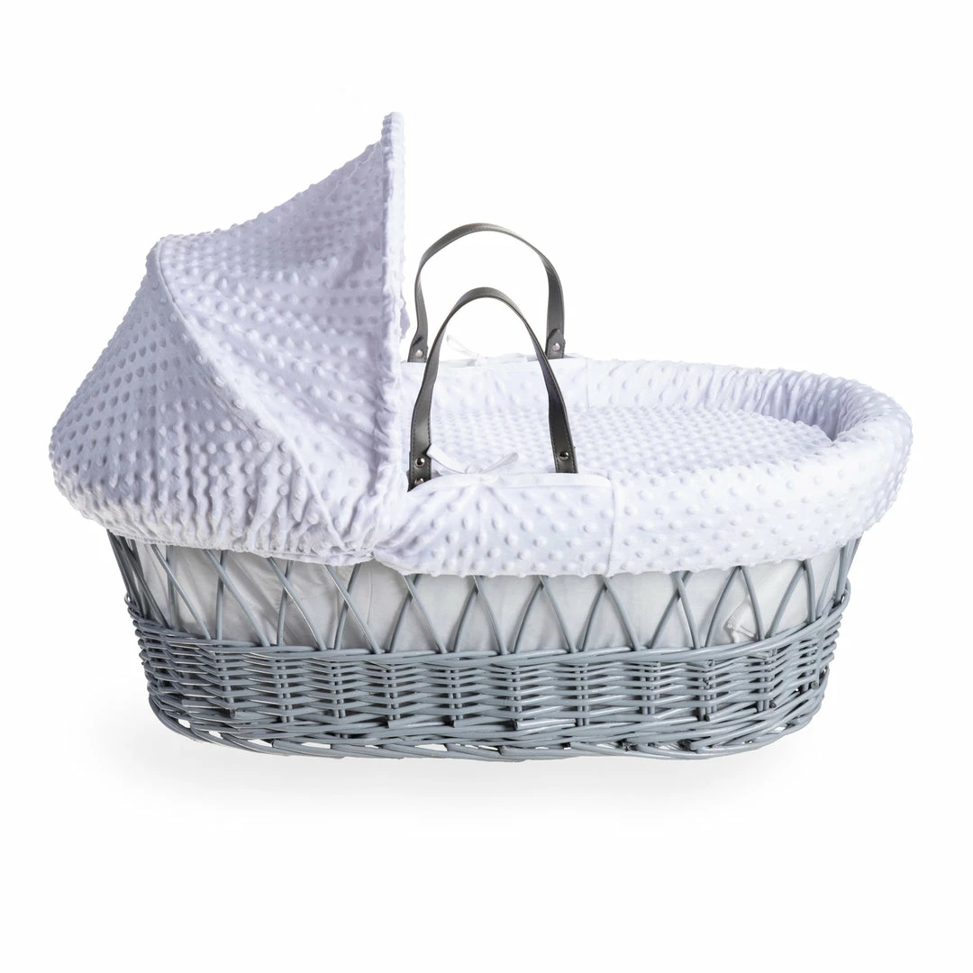 Clair De Lune Dimple Grey Wicker Moses Basket Moses Baskets & Stands