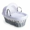 Clair De Lune Dimple Grey Wicker Moses Basket Moses Baskets & Stands