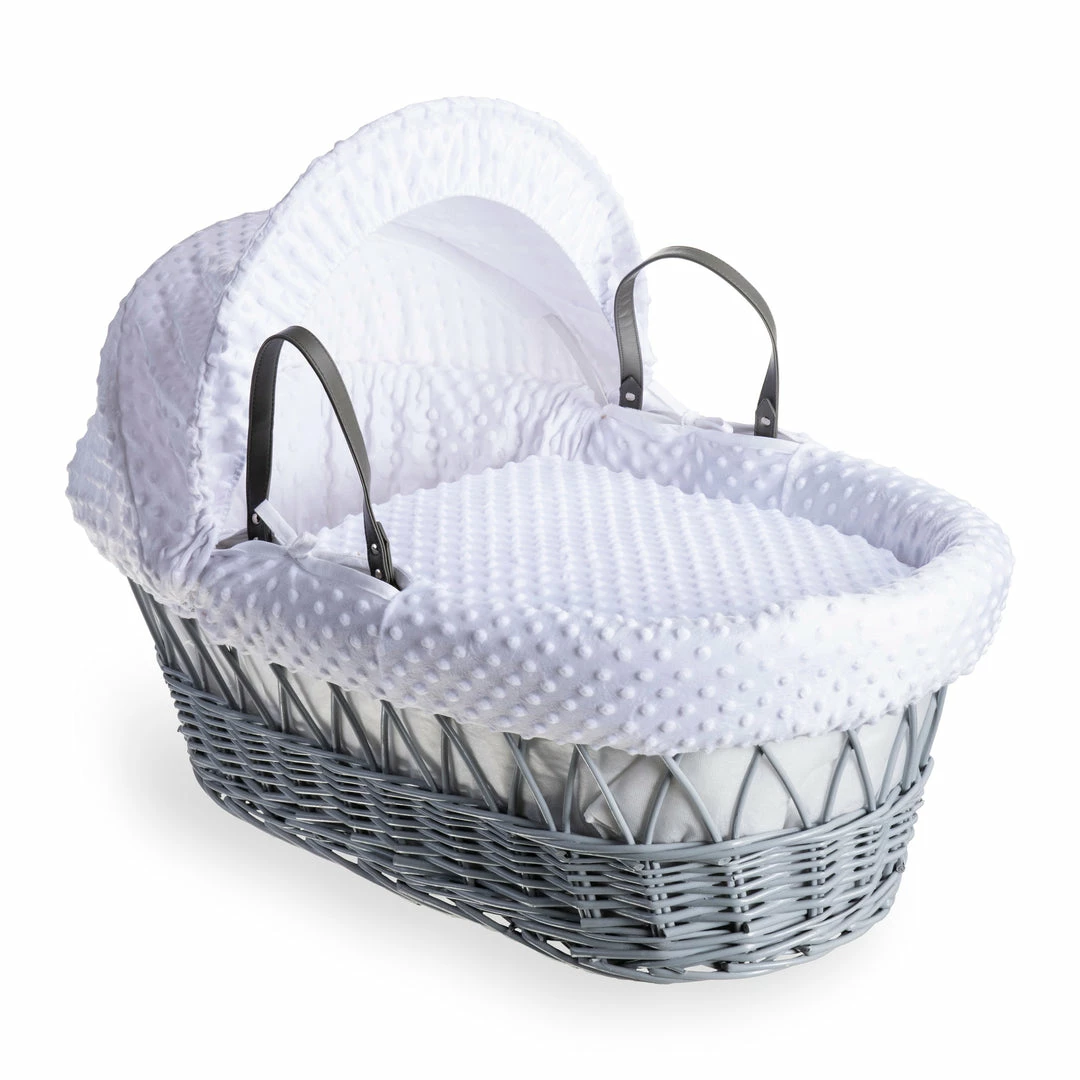 Clair De Lune Dimple Grey Wicker Moses Basket Moses Baskets & Stands