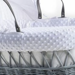 Clair De Lune Dimple Grey Wicker Moses Basket Moses Baskets & Stands