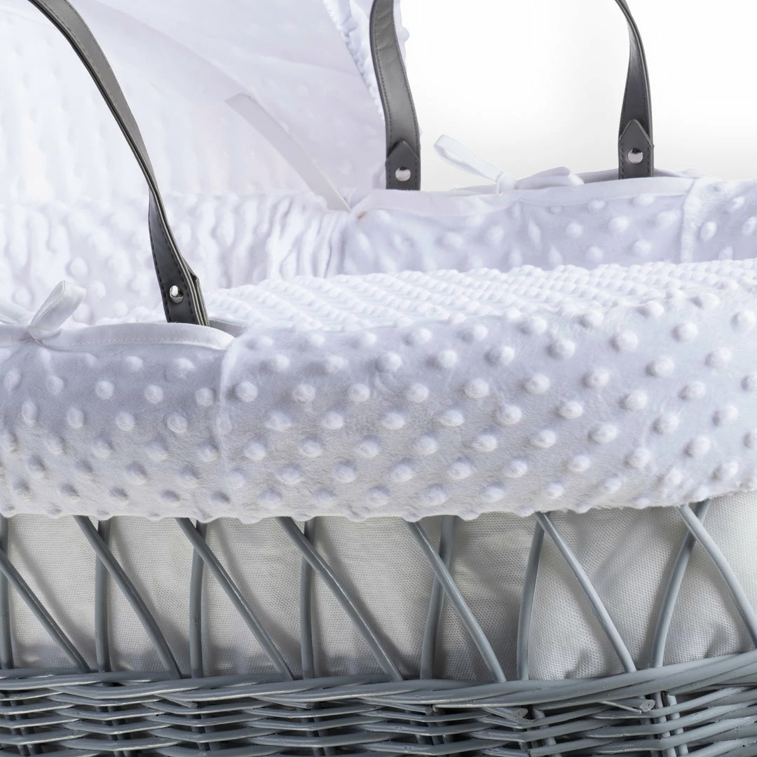Clair De Lune Dimple Grey Wicker Moses Basket Moses Baskets & Stands