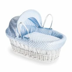 Clair De Lune Dimple White Wicker Moses Basket