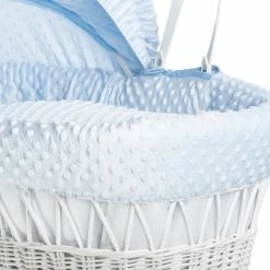 Clair De Lune Dimple White Wicker Moses Basket