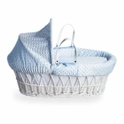 Clair De Lune Dimple White Wicker Moses Basket