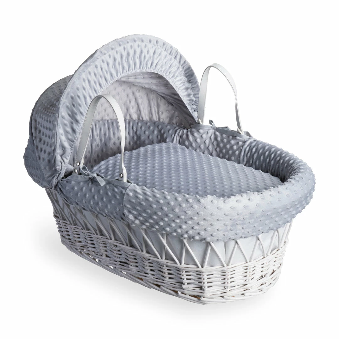 Clair De Lune Dimple White Wicker Moses Basket
