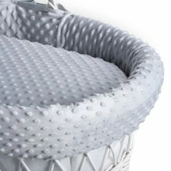 Clair De Lune Dimple White Wicker Moses Basket