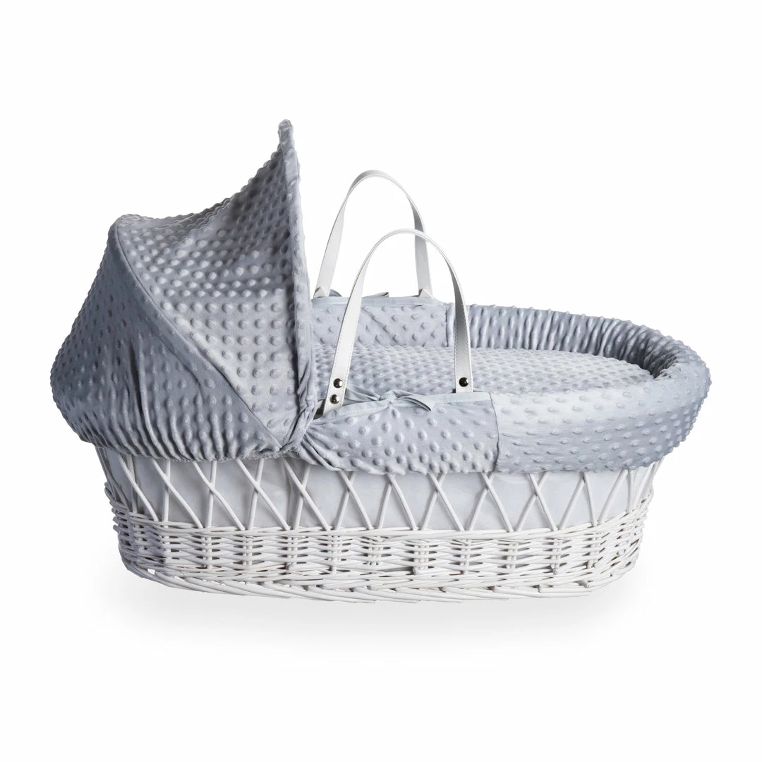 Clair De Lune Dimple White Wicker Moses Basket