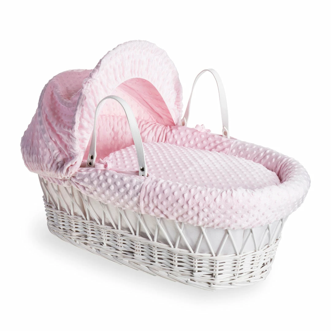 Clair De Lune Dimple White Wicker Moses Basket