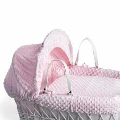 Clair De Lune Dimple White Wicker Moses Basket