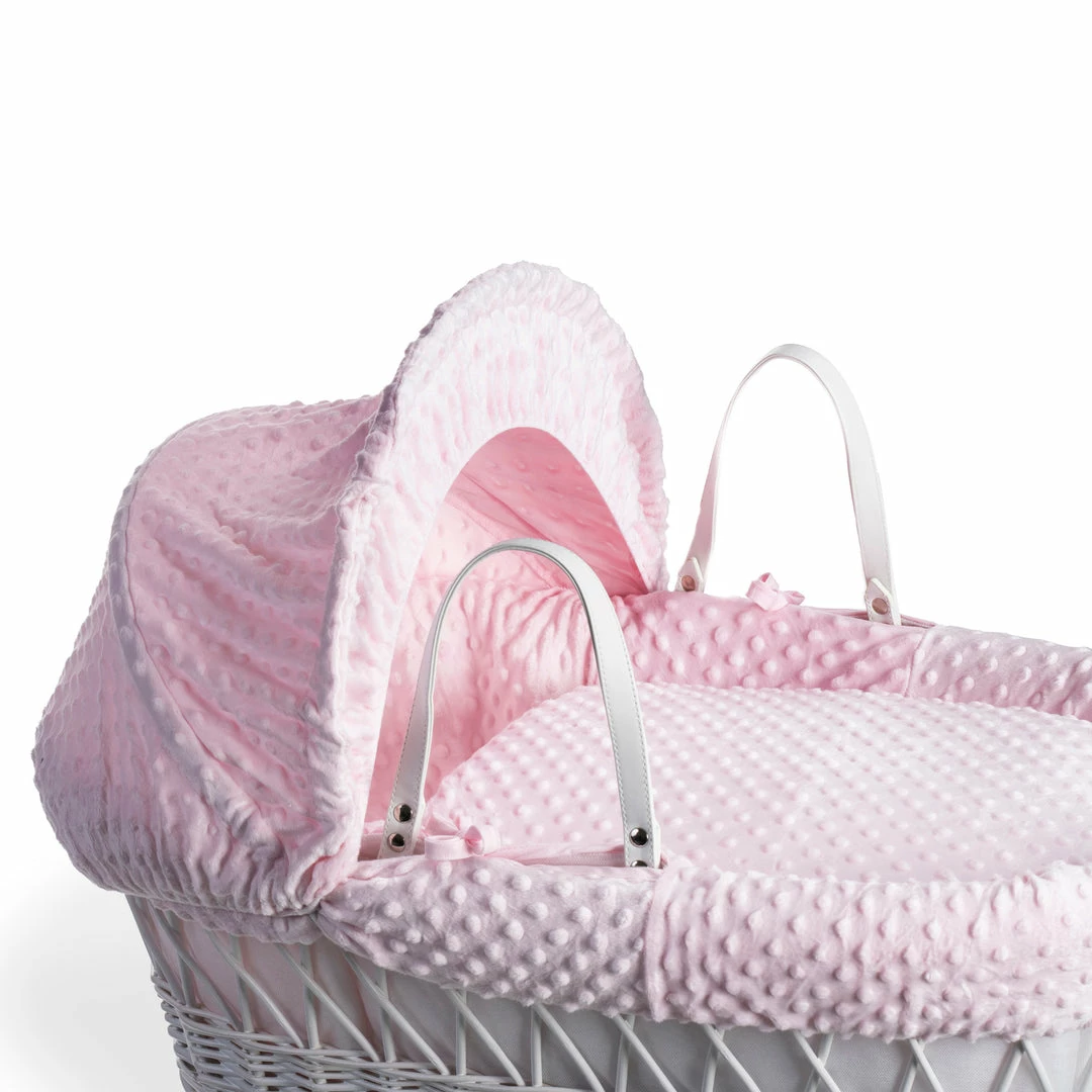 Clair De Lune Dimple White Wicker Moses Basket