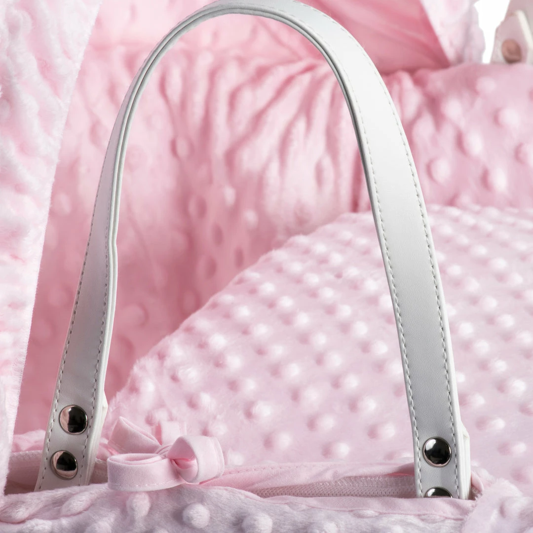 Clair De Lune Dimple White Wicker Moses Basket