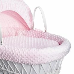 Clair De Lune Dimple White Wicker Moses Basket