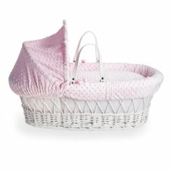 Clair De Lune Dimple White Wicker Moses Basket