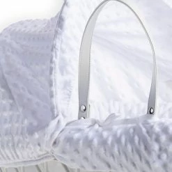 Clair De Lune Dimple White Wicker Moses Basket