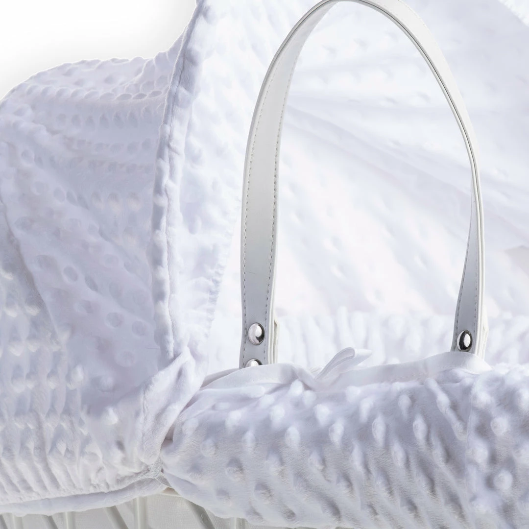 Clair De Lune Dimple White Wicker Moses Basket