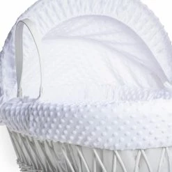 Clair De Lune Dimple White Wicker Moses Basket