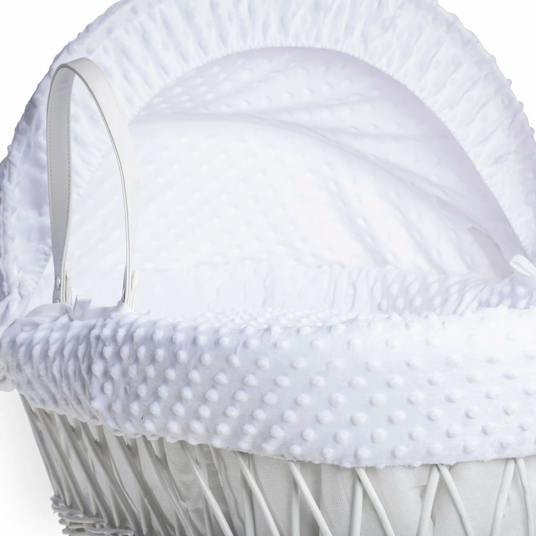 Clair De Lune Dimple White Wicker Moses Basket