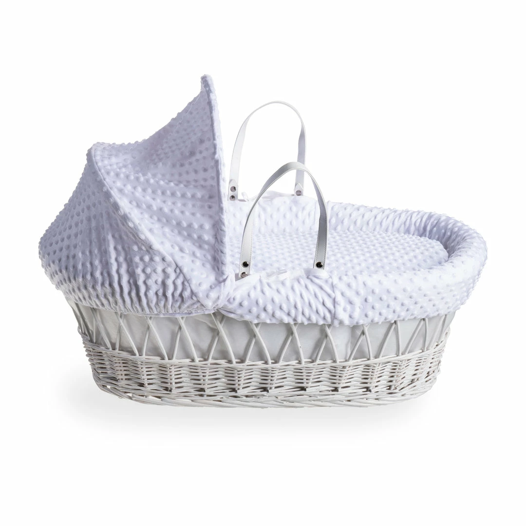 Clair De Lune Dimple White Wicker Moses Basket