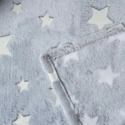 Clair De Lune Star Glow In The Dark Throw Cosy Blankets