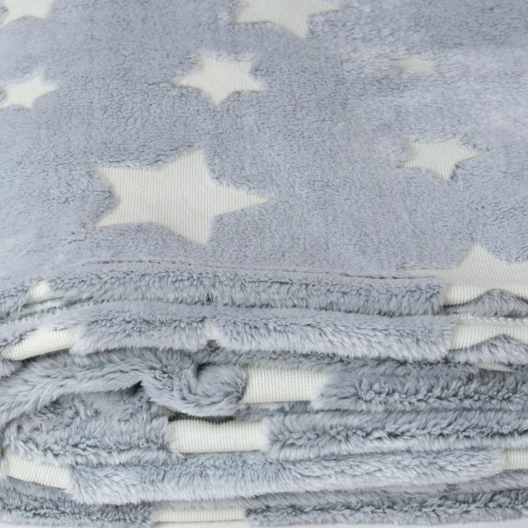 Clair De Lune Star Glow In The Dark Throw Cosy Blankets