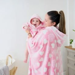 Komfies By Clair De Lune Komfies Heart Fleece Adult Poncho Cosy Blankets