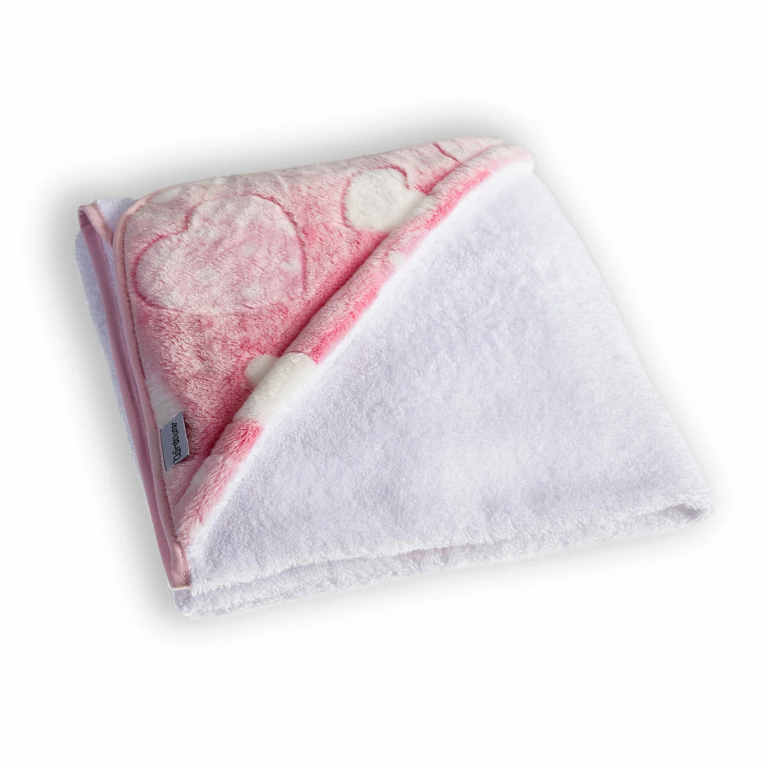 Clair De Lune Heart Fleece Hooded Towel Bathing & Feeding