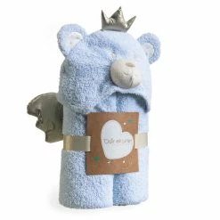 Clair De Lune Cosy Blankets Little Bear Hooded Blanket In Blue