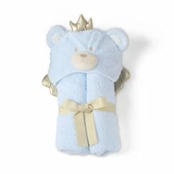 Clair De Lune Cosy Blankets Little Bear Hooded Blanket In Blue