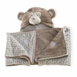 Clair De Lune Little Monkey Hooded Blanket Cosy Blankets