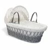 Clair De Lune Lullaby Hearts Grey Wicker Moses Basket Moses Baskets & Stands