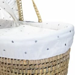 Clair De Lune Lullaby Hearts Moses Basket Bedding Set
