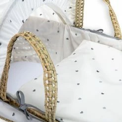 Clair De Lune Lullaby Hearts Moses Basket Bedding Set