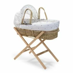Clair De Lune Lullaby Hearts Palm Moses Basket Moses Baskets & Stands