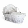 Clair De Lune Lullaby Hearts White Wicker Moses Basket