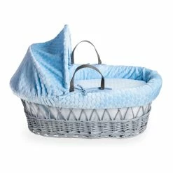 Clair De Lune Marshmallow Grey Wicker Moses Basket
