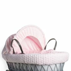 Clair De Lune Marshmallow Grey Wicker Moses Basket