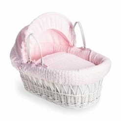 Clair De Lune Moses Baskets & Stands Marshmallow White Wicker Moses Basket