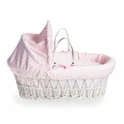 Clair De Lune Moses Baskets & Stands Marshmallow White Wicker Moses Basket