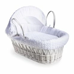 Clair De Lune Moses Baskets & Stands Marshmallow White Wicker Moses Basket