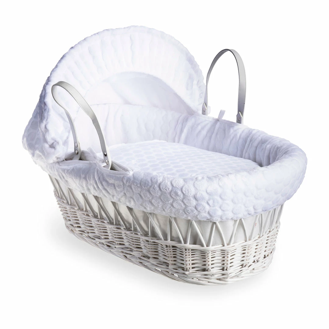 Clair De Lune Moses Baskets & Stands Marshmallow White Wicker Moses Basket