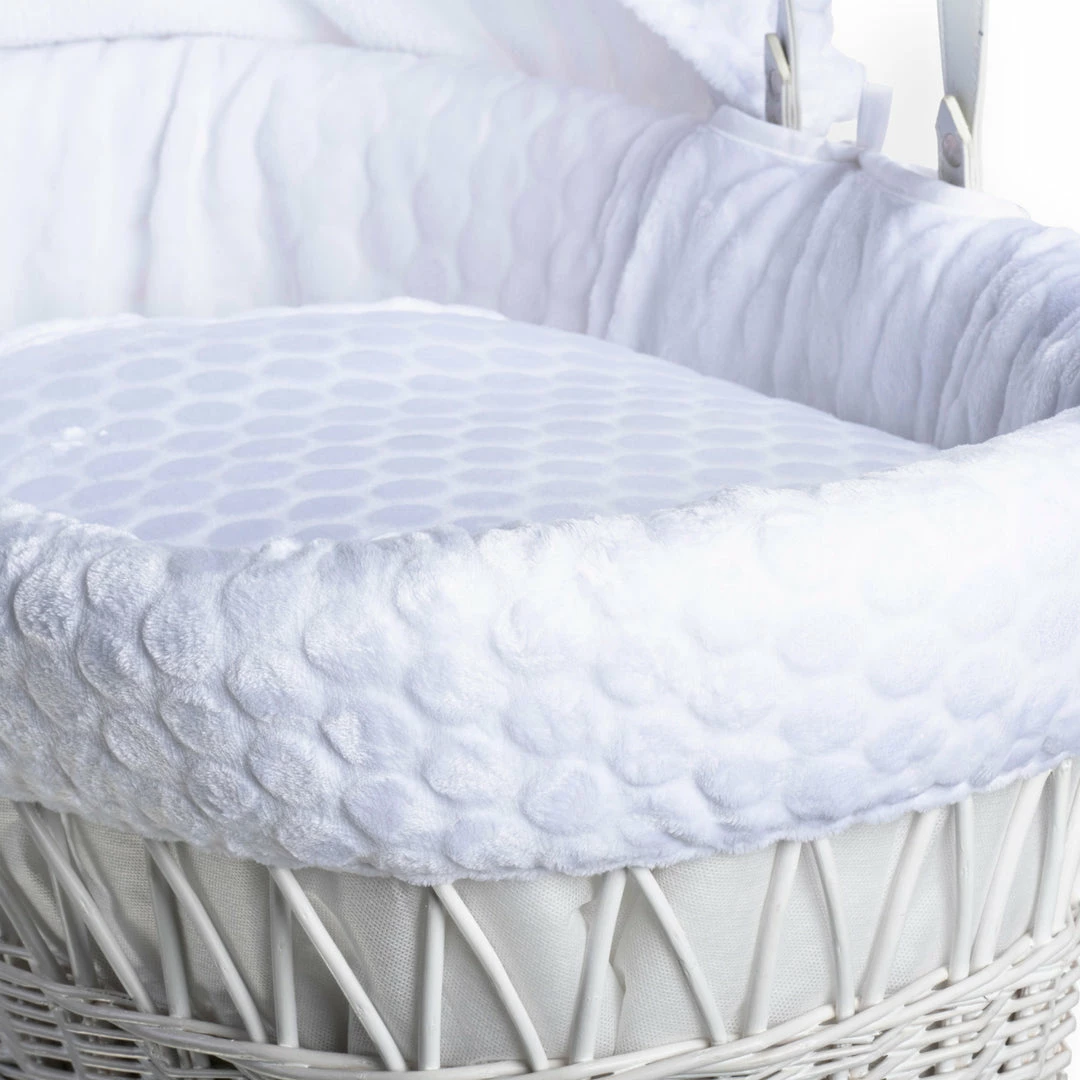 Clair De Lune Moses Baskets & Stands Marshmallow White Wicker Moses Basket