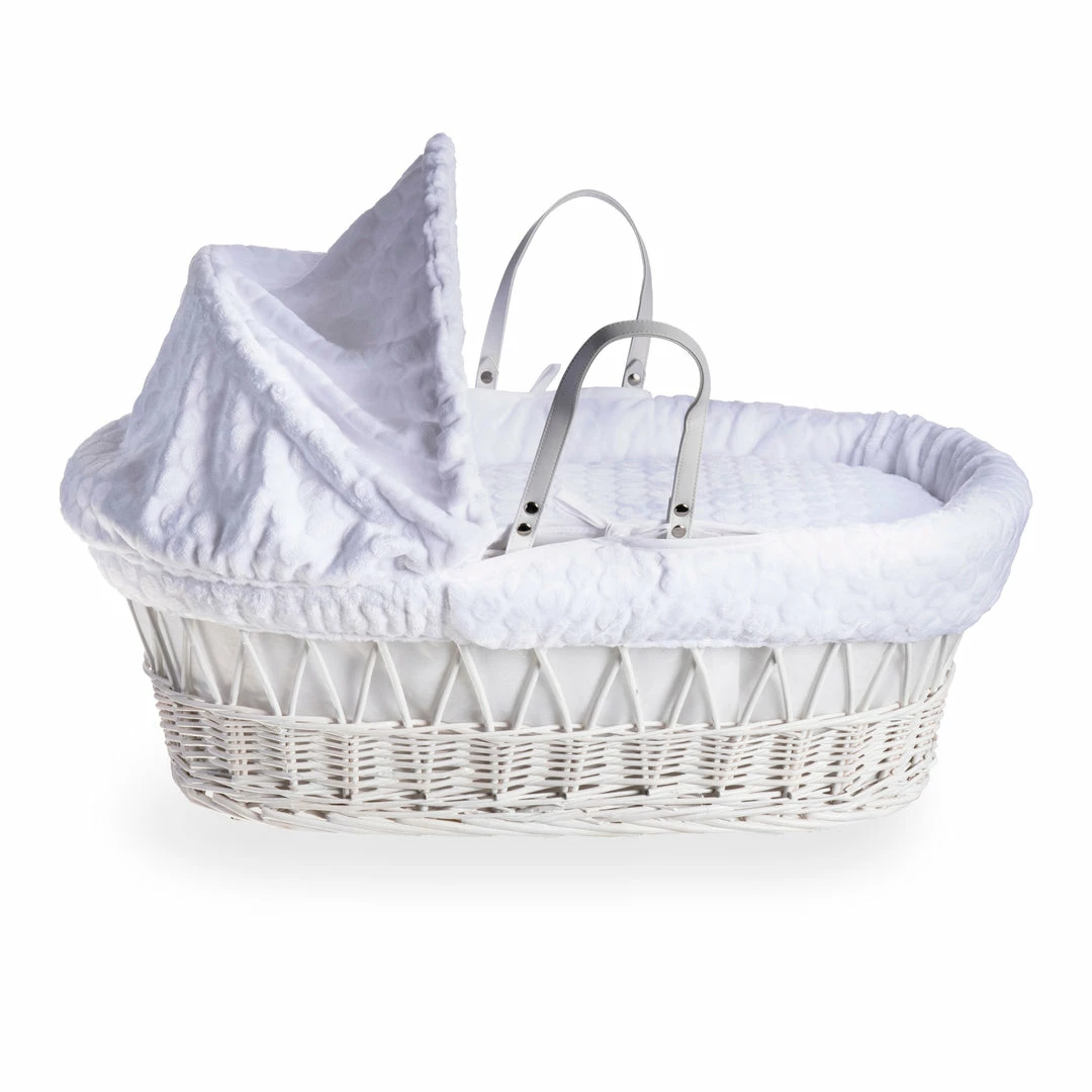 Clair De Lune Moses Baskets & Stands Marshmallow White Wicker Moses Basket