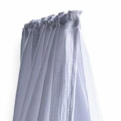 Clair De Lune Muslin Grey Wicker Moses Basket Starter Set & Deluxe Drape