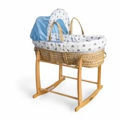 Clair De Lune Moses Baskets & Stands Rachel Riley My Little Prince Palm Moses Basket